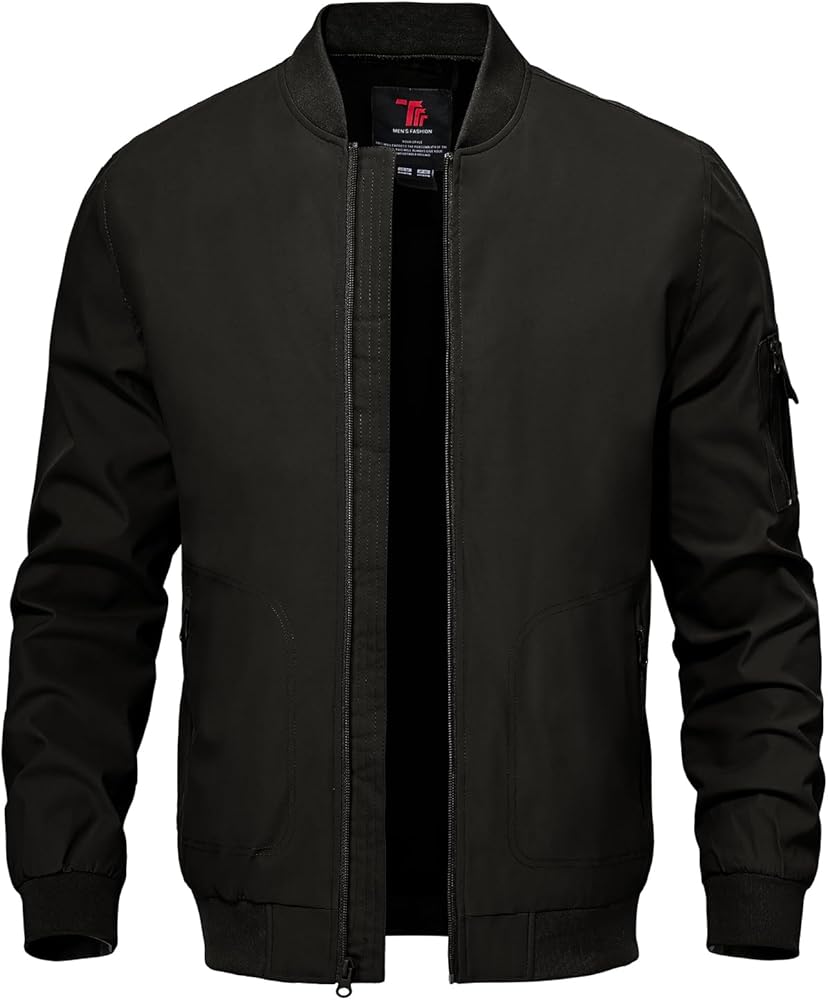 TBMPOY Men's Lightweight Bomber Jackets Light Track Jackets Casual Summer Windbreaker Outdoor Golf Fashion Coat for Men