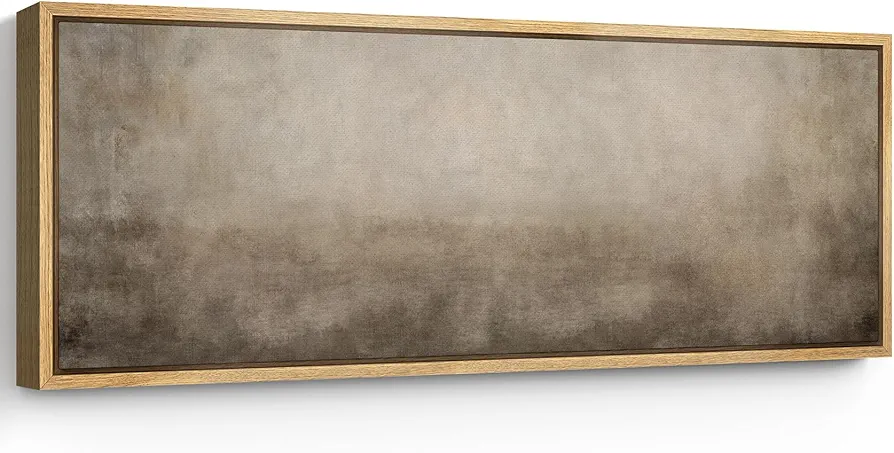 SIGNFORD Large Framed Canvas Print Wall Art Abstract Neutral Ombre Minimalist Gradient Illustrations Modern Art Calm Warm for Living Room, Bedroom, Office - 60"x20"