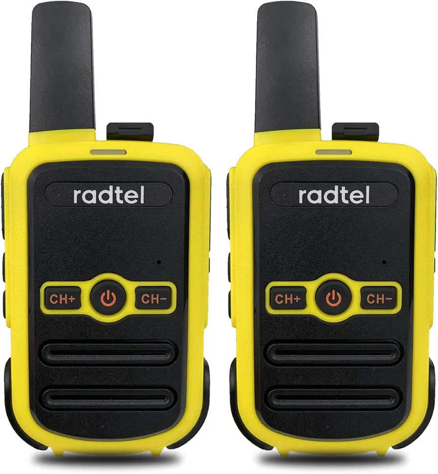 Radtel RT12 Walkie Talkies for Adults Rechargeable 2 Pack, Long Range Handheld FRS Two Way Radio 16CH Handsfree VOX for Camping Hiking (Yellow)