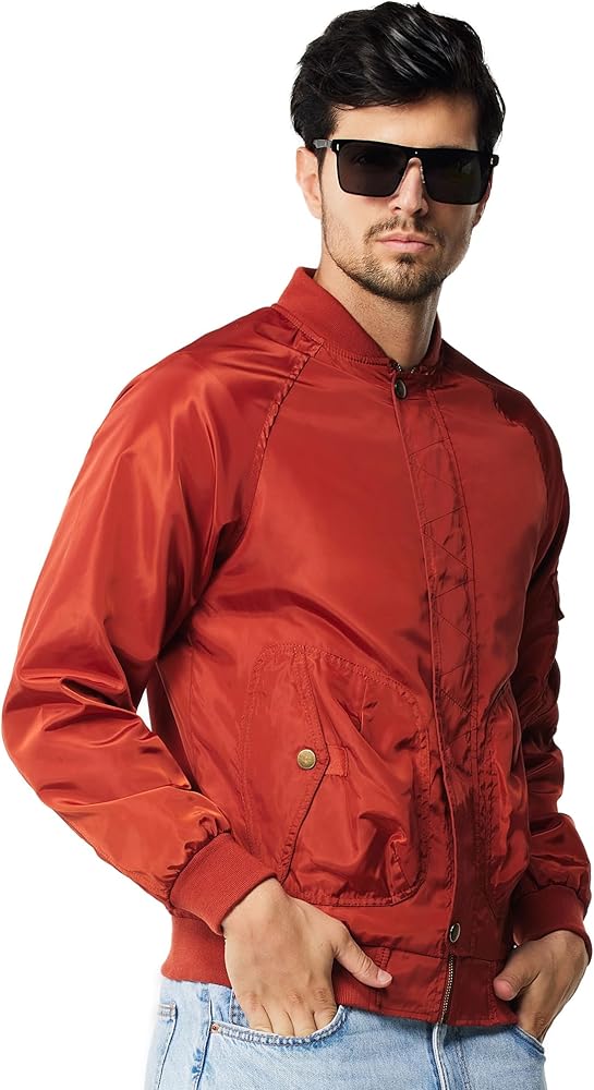 TRATENBY Men Bomber Jacket Lightweight Flight Windbreaker Jacket Spring Fall Mens Jackets