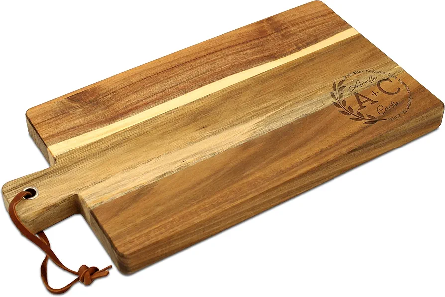 Acacia Wood Laser-Engraved Personalized Name Cutting Board (3991)