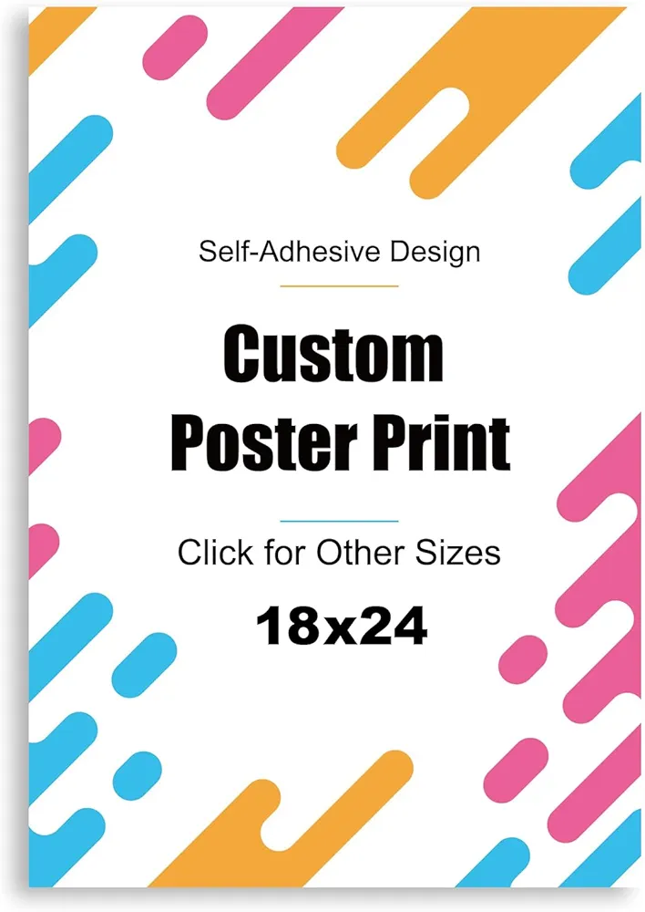 Custom High-Resolution Poster Prints,Upload Your Image Photo,Personalized Photo to Poster Printing, Self-Adhesive,Odorless,Durable and Waterproof, Home Decor Wall Art Prints(Unframed,18×24)