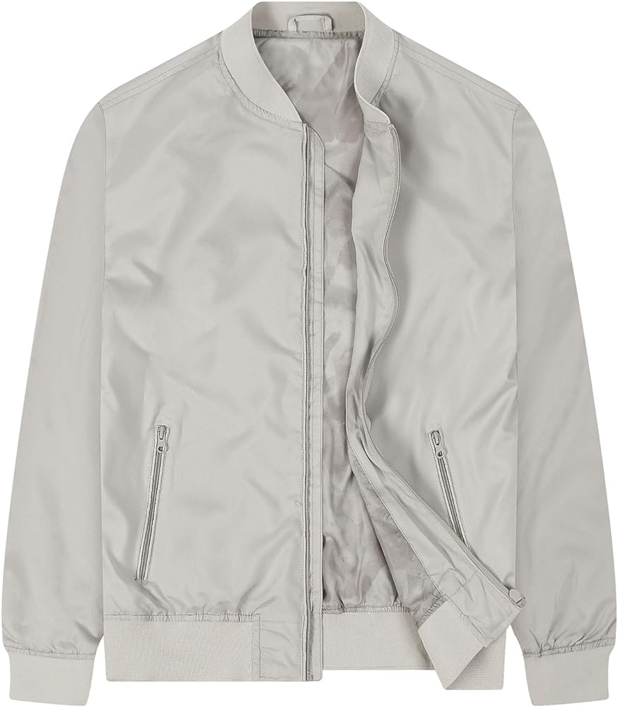 MYJAJAYI Mens Bomber Jackets Lightweight Slim Fit Windbreaker Softshell Wind Breaker