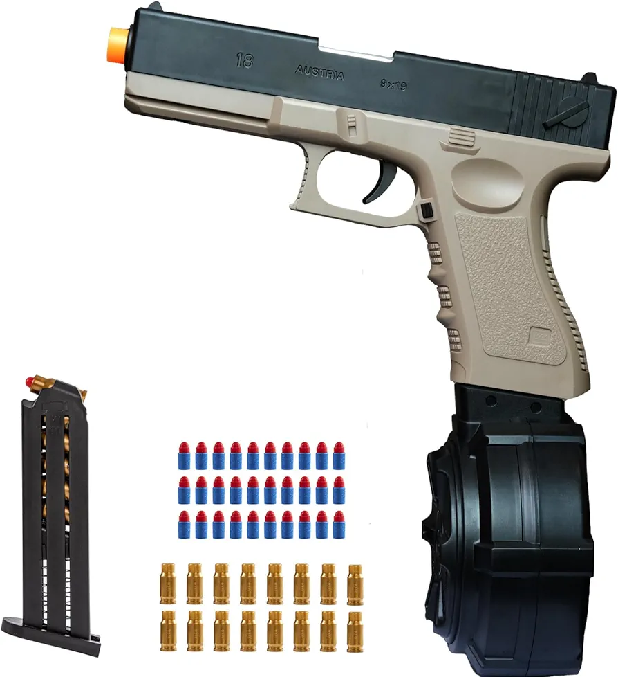 Toy Gun, Soft Bullet Gun, Cool Toy Model, Safe EVA Soft Bullet, Manual Spring air-Driven Soft Bullet Toy Gun, Non-Aggressive Children's Gift, Suitable for Children Over 8-14 Years Old