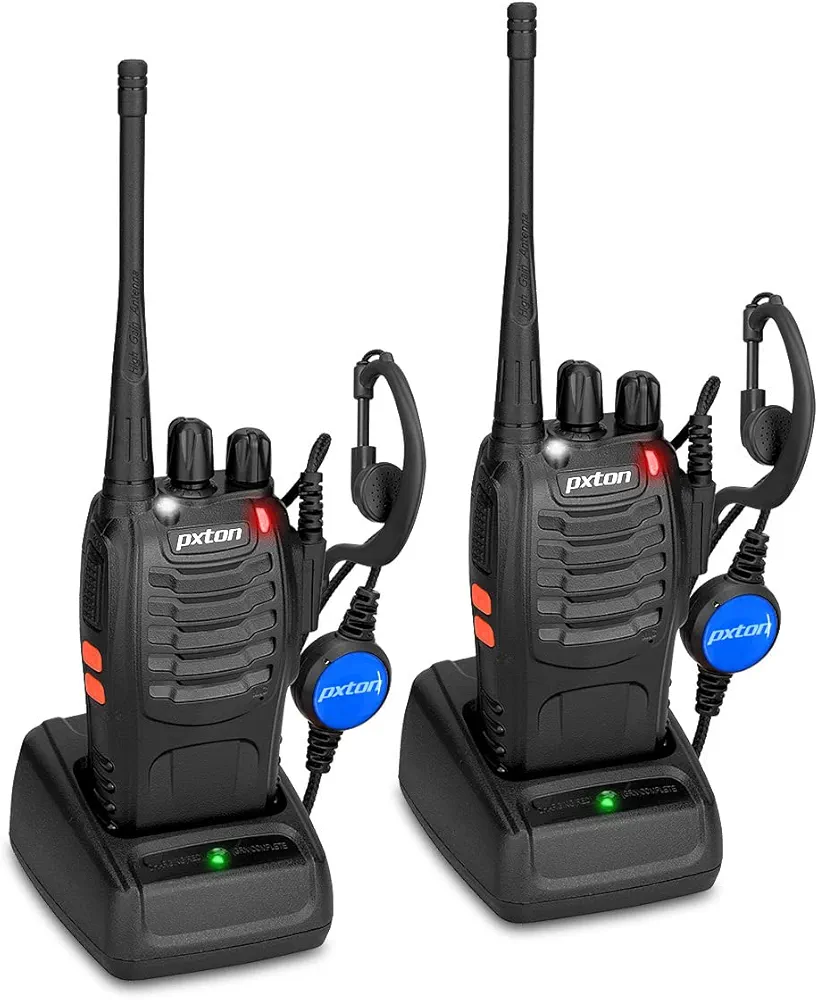 PX-8S-01 walkie talkies for Adults with Upgraded Headset,Handheld Portable Two Way radios Long Range Include Rechargeable walkie Talkie Li-ion Battery and USB Charger（2 Pack）