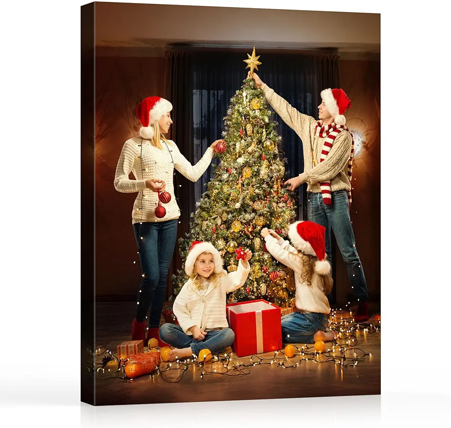 Canvas Prints with Your Photos, Personalized Photo Gifts Prints Photos on Canvas Wall Poster Framed Digitally Pictures Printed Wall Art Canvas Ideal for Family Wedding Christmas Brithdays Gift