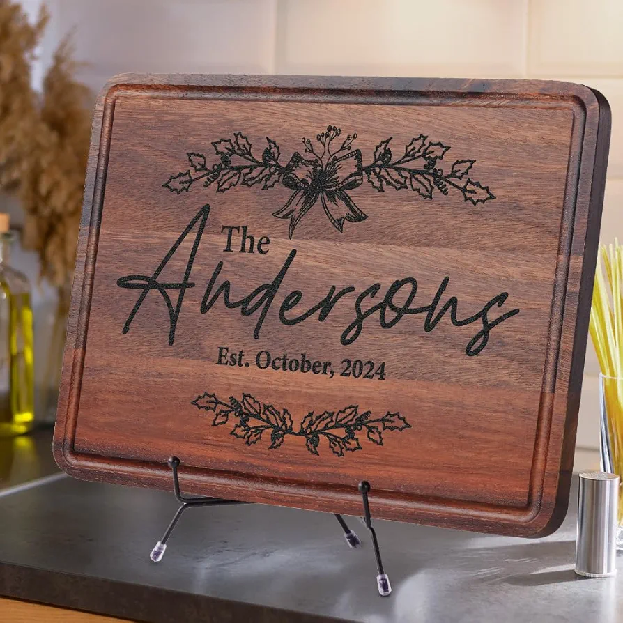 Personalized Cutting Board, Custom Engraved Charcuterie Board, Womens, Men, Couple Christmas Gift, Present for Wedding, Anniversary, Housewarming, Holiday Gift Ideas for Wife, Mom, Parents, Grandma