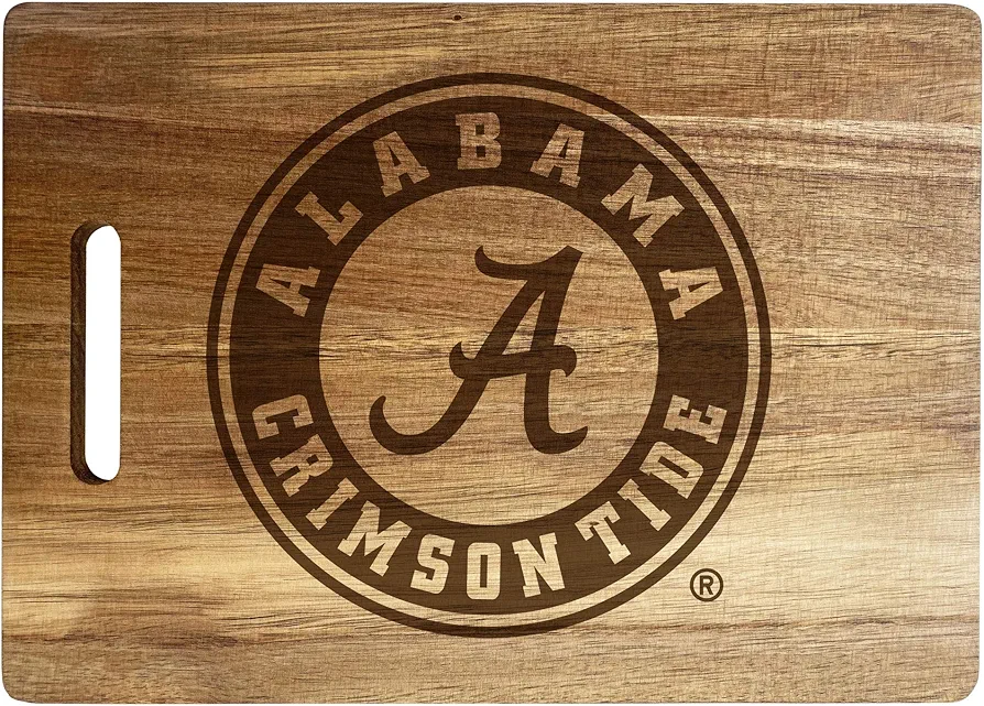 Alabama Crimson Tide Engraved Wooden Cutting Board 10" x 14" Acacia Wood - Large Engraving Officially Licensed Collegiate Product