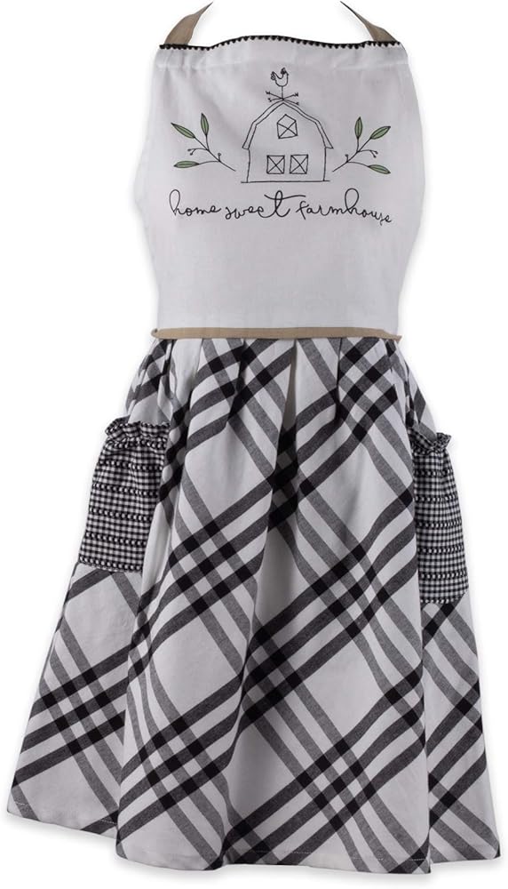 DII Home Sweet Farmhouse Kitchen Collection, Apron, Black
