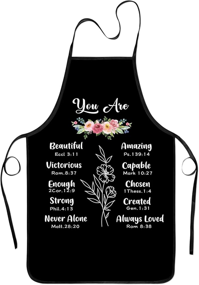 Christian Gifts for Women Men Inspirational Apron Religious Cooking Aprons Gifts for Women Birthday Christmas.