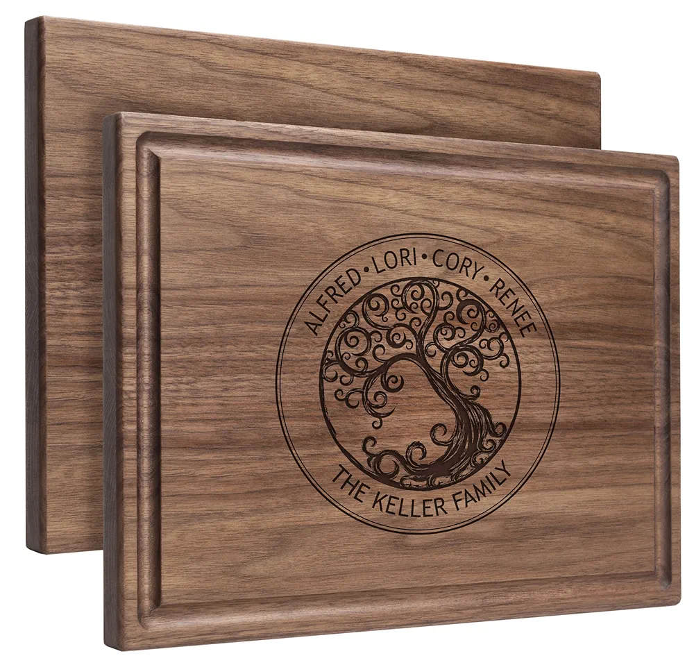 Personalized Cutting Board, Custom Mother's Day, Family or Birthday Gift Idea, Wood Engraved Charcuterie, for Friends and Clients, Family Tree Design 025