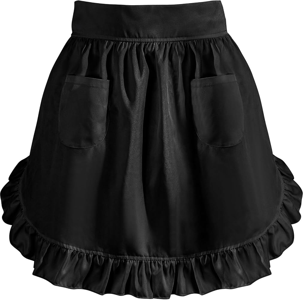 Geyoga Women's Waist Apron Cooking Apron Kitchen Waitress Apron Maid Apron Costume Apron