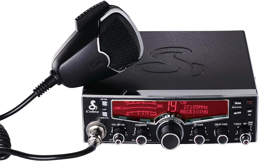 Cobra 29LX AM Professional CB Radio - Emergency Radio, Travel Essentials, NOAA Weather Channels and Emergency Alert System, Selectable 4-Color LCD, Auto-Scan and Radio Check, Black