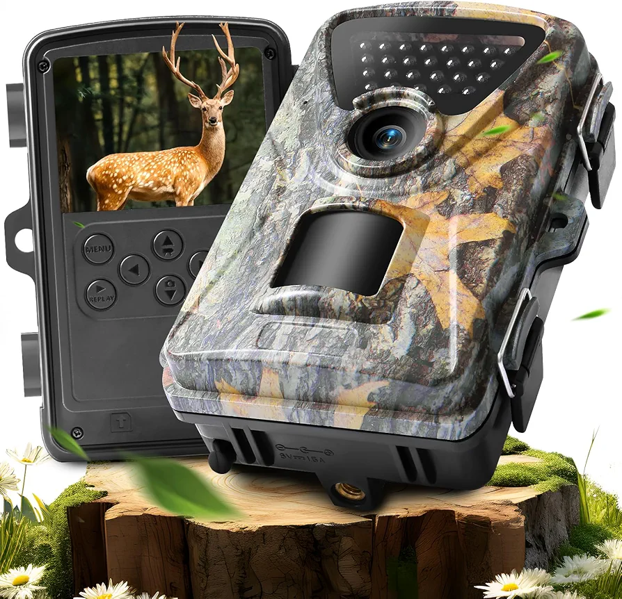 MAXDONE Trail Camera - Game Camera with Night Vision, 1520P 28MP Hunting Camera, Trail Cam 0.2s Trigger Time Motion Activated with 850nm Game Cameras and 2” LCD Wildlife Camera for Outdoor Wildlife