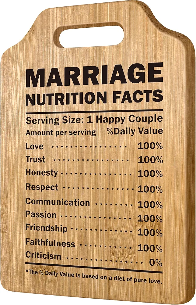 Wedding Gifts for Couple 2024, Bridal Shower Gifts for Bride and Groom, Engagement Couples Gift Ideas, Bride To Be Gifts, Newlyweds Mr and Mrs Gifts, Anniversary Marriage Nutrition Facts Cutting Board