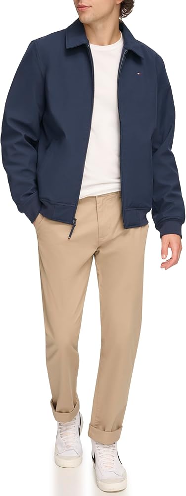 Tommy Hilfiger Mens Lightweight Water Resistant Varsity Bomber Jacket
