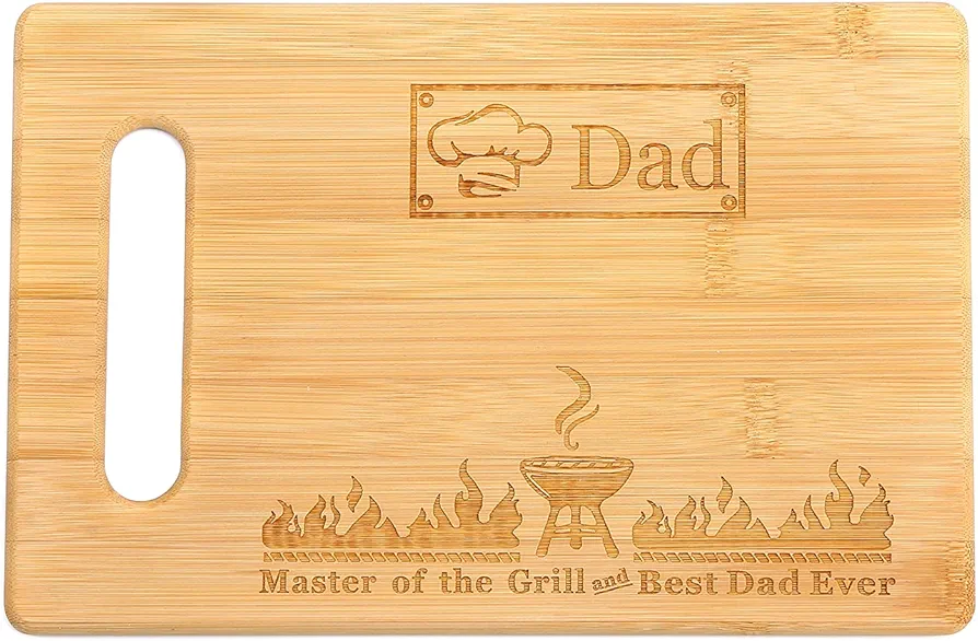 Father’s Day From Daughter or Son Gift Christmas - Bamboo Cutting Board For DAD Papa Stepfather Godfather,Best DAD Gift Engraved Side For Décor (D4)