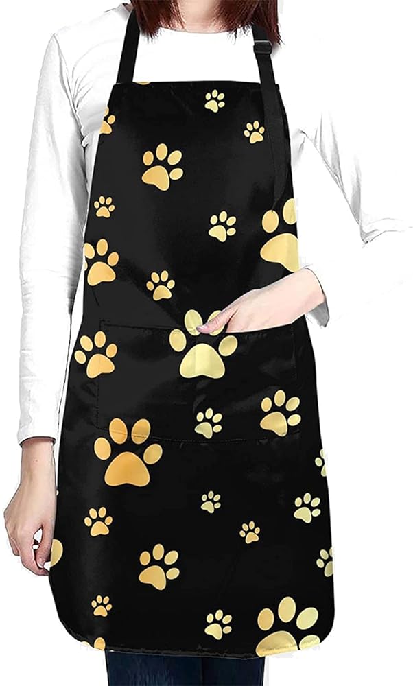 Perinsto Waterproof Apron With 2 Pockets Kitchen Chef Aprons Bibs For Cooking Baking Painting Gardening Grooming