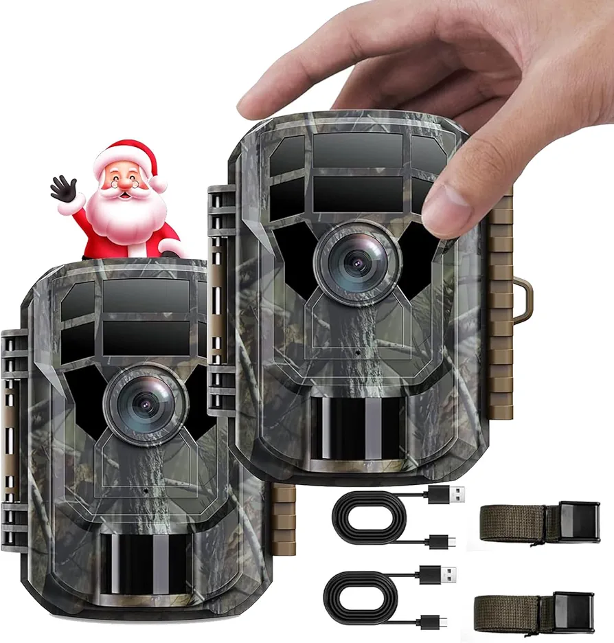 2 Pack Trail Camera - Game Camera 36MP 2K Motion Activated Trail Cam Scouting Hunting Cam Wildlife with 2.0 LCD Screen 120° Wide Angle Lens Night Vision Waterproof IP66