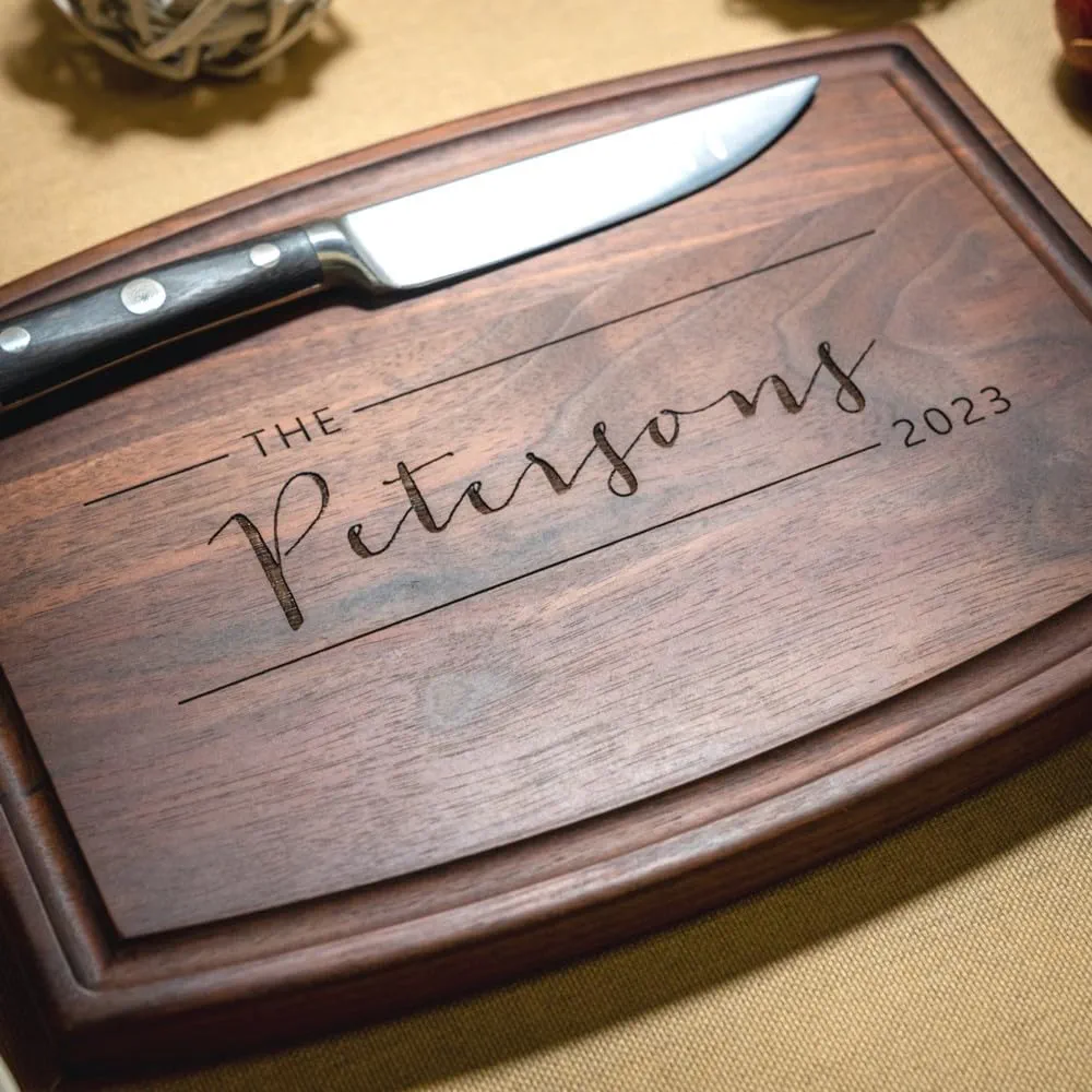 Personalized Cutting Board, Custom Handmade Wood Engraved Charcuterie – Ideal Wedding, Engagement, Anniversary, Elopement, Bridal Shower, Housewarming Gift for Couples & Families 033